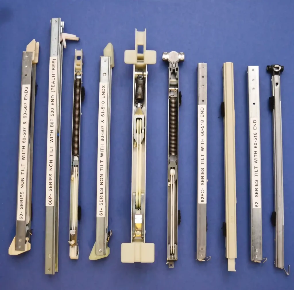 Different types of window balance springs for sash window repair