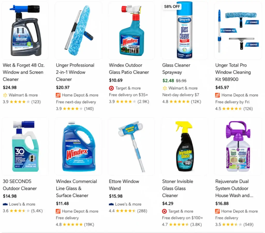Many different window cleaner products and tools making it hard for beginners to choose the right one